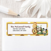 動物園のクルー（黄色）印刷可能な住所 シール (インサイチュ)