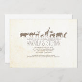 動物園のサファリのリハーサルの夕食の招待状 招待状 (正面/裏面)