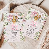 動物園のサファリの誕生日の招待状で2人 招待状