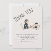 動物園のサファリ保育園の動物 赤ちゃんのお知らせ 招待状 (裏面)