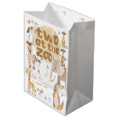 動物園のサファリ動物の子供たち2歳の誕生日に2人 ミディアムペーパーバッグ (正面アングル)