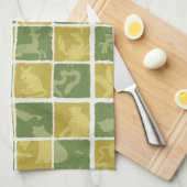 動物園のテーマパターン キッチンタオル (四つ折り)