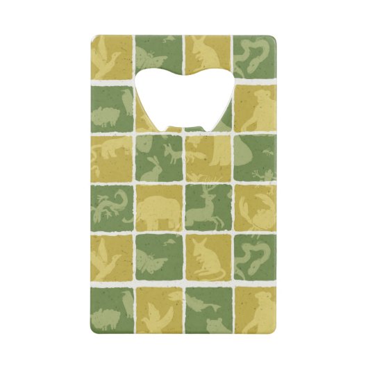 動物園のテーマパターン クレジットカード栓抜き (正面)