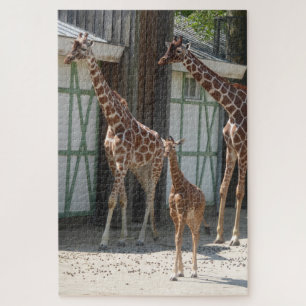 動物園のパズル:ベビー付きキリン ジグソーパズル