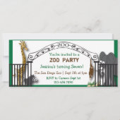 動物園のパーティの招待状 招待状 (正面)