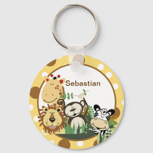 動物園の乗組員の黄色カスタマイズ可能なKEYCHAIN キーホルダー