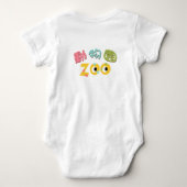 動物園の乳児のTシャツ ベビーボディスーツ (裏面)