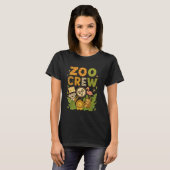 動物園の仲間たちサファリ動物かわいいジャングル修学旅行 Tシャツ (正面フル)