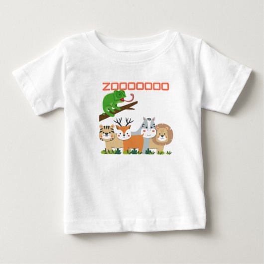 動物園の動物おもしろい ベビーTシャツ (正面)