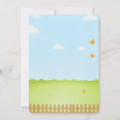 動物園の動物がお祝いする牧場の子供の誕生日 招待状 (裏面)