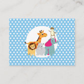 動物園の動物たちがかわいい赤ちゃんのシャワーをシャワーで見せる エンクロージャーカード (裏面)