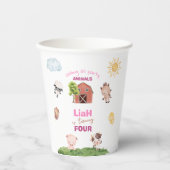 動物園の動物たち どんな年齢の誕生日でも 紙コップ (正面)