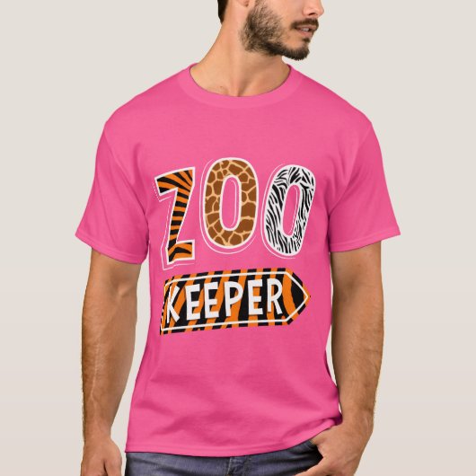 動物園の動物たち 動物パーティー ズーケーパー 女子 Tシャツ (正面)