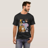 動物園の動物たち 動物愛好家ファミリー Tシャツ (正面フル)