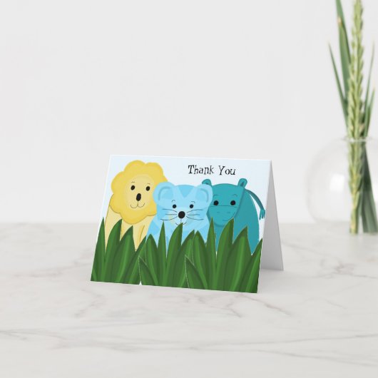 動物園の動物に感謝 サンキューカード (正面)