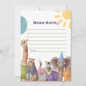 動物園の動物のタイムカプセルサインカード カード (正面)