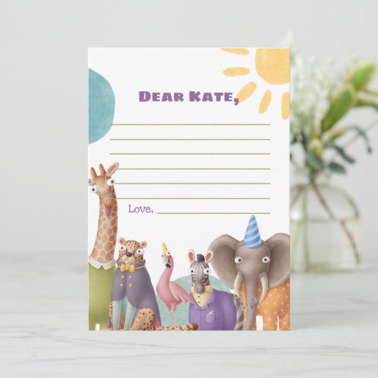 動物園の動物のタイムカプセルサインカード カード (スタンド正面)