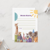 動物園の動物のタイムカプセルサインカード カード (正面/裏面インサイチュ)