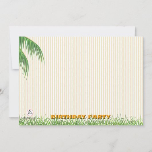 動物園の動物の誕生日パーティーの招待 招待状 (裏面)