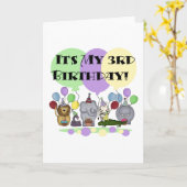 動物園の動物の誕生日Tシャツとギフト カード (黄色い花)