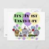 動物園の動物の誕生日Tシャツとギフト ポストカード (正面/裏面)