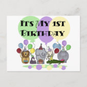 動物園の動物の誕生日Tシャツとギフト ポストカード (正面)