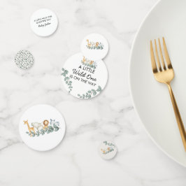 動物園の動物の赤ちゃんシャワーエレファントライオンサイ コンフェッティ