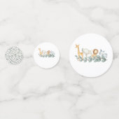 動物園の動物の赤ちゃんシャワーエレファントライオンサイ コンフェッティ (裏面)