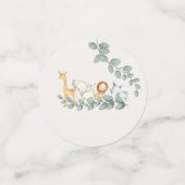 動物園の動物の赤ちゃんシャワーエレファントライオンサイ コンフェッティ (スモール正面)