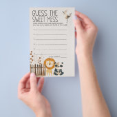 動物園の動物の赤ちゃんシャワー甘い混乱ゲームを推測 チラシ (ハンドル)