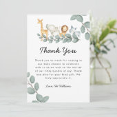 動物園の動物の赤ちゃんシャワー男女兼用 サンキューカード (スタンド正面)