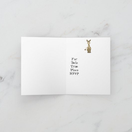 動物園の動物の赤ちゃんシャワー 招待状 (内部)