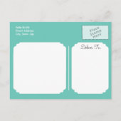 動物園の動物の赤ちゃんシャワー、明るい虹のストライプ インビテーションポストカード (裏面)