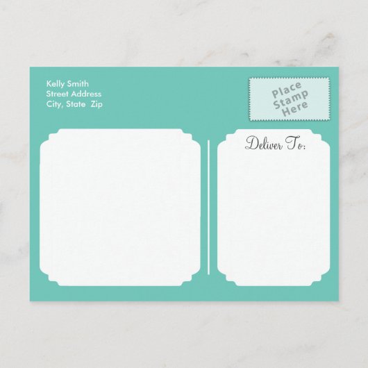 動物園の動物の赤ちゃんシャワー、明るい虹のストライプ インビテーションポストカード (裏面)