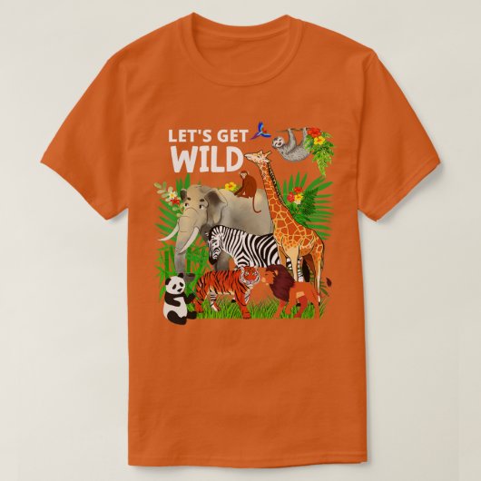 動物園の動物の野生動物の誕生日パーティー1日Z Tシャツ (デザイン正面)