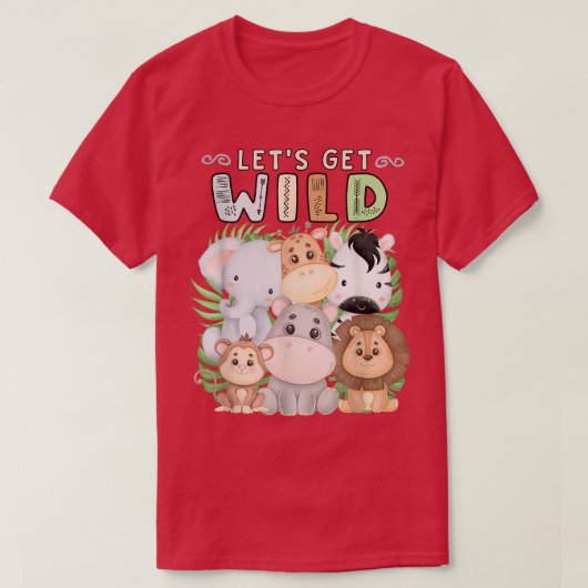 動物園の動物の野生動物の誕生日パーティー1日Z Tシャツ (デザイン正面)