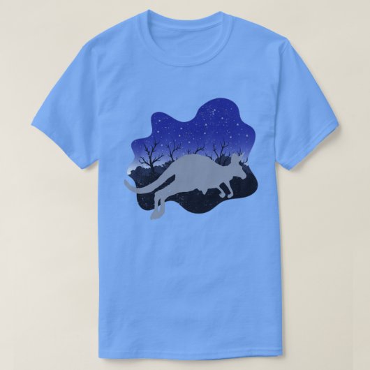 動物園の動物オーストラリアのアウトバックナイト有袋カン Tシャツ (デザイン正面)