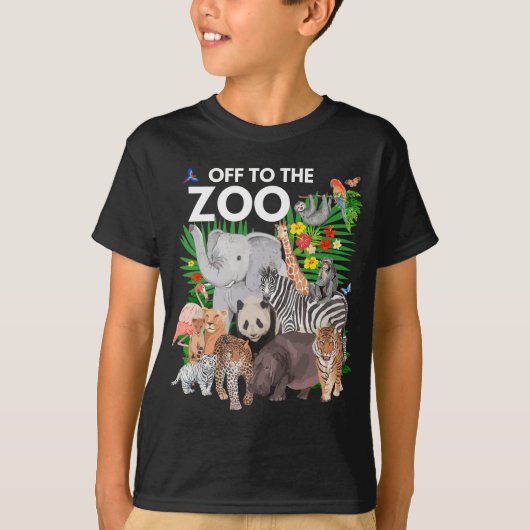 動物園の動物サファリパーティーZで1日 Tシャツ (正面)
