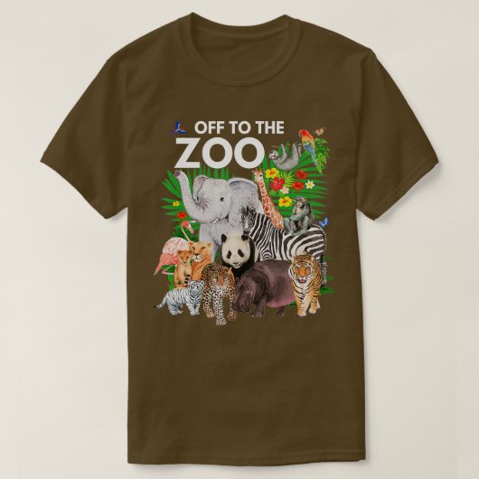動物園の動物サファリパーティーZで1日 Tシャツ (デザイン正面)