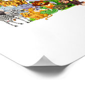 動物園の動物サファリ野生動物の誕生日パーティー1日A ポスター (角)