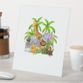 動物園の動物サファリ野生動物の誕生日パーティー1日A 台座サイン (インサイチュ)