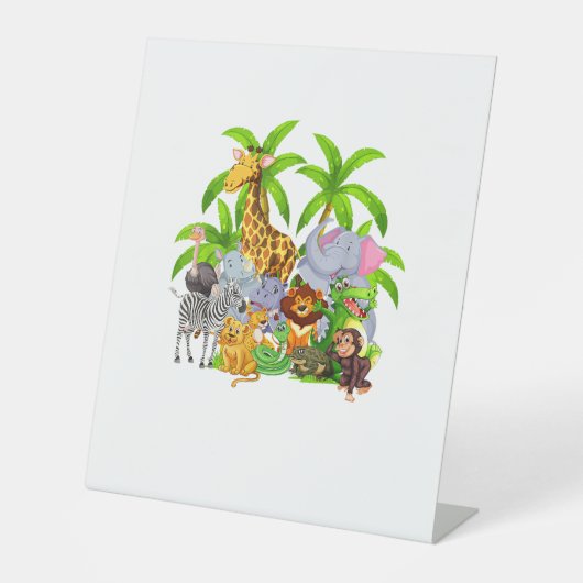 動物園の動物サファリ野生動物の誕生日パーティー1日A 台座サイン (正面)