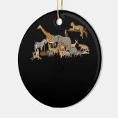 動物園の動物シャツ野生動物の誕生日パーティー1日 セラミックオーナメント (左)