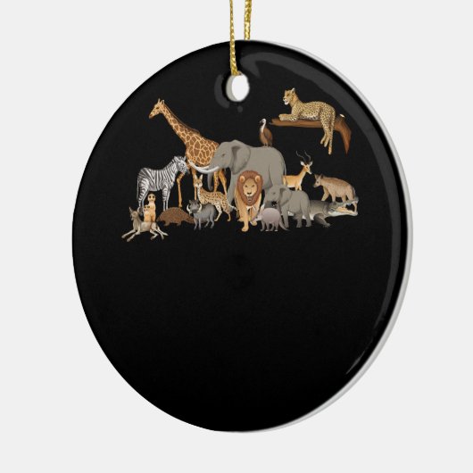 動物園の動物シャツ野生動物の誕生日パーティー1日 セラミックオーナメント (左)