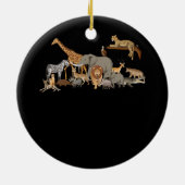 動物園の動物シャツ野生動物の誕生日パーティー1日 セラミックオーナメント (裏面)