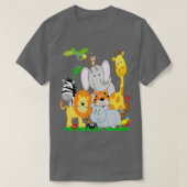 動物園の動物シャツ野生動物の誕生日パーティー1日 Tシャツ (デザイン正面)