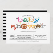 動物園の動物テーマベビーシャワー招待状 招待状 (正面/裏面)