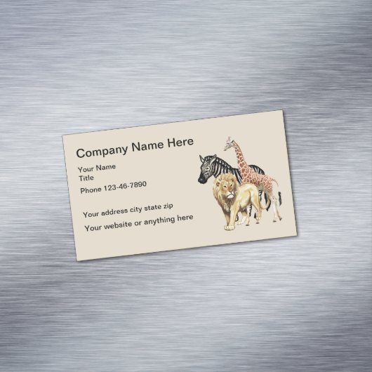 動物園の動物デザイン マグネット名刺 (インサイチュ)