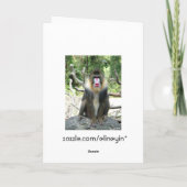 動物園の動物バブーンハッピーバースデーカード カード (裏面)