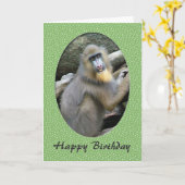 動物園の動物バブーンハッピーバースデーカード カード (黄色い花)